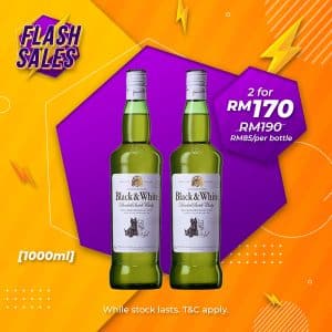 Flash sale - black & white blended scotch whisky [1000ml] x 2