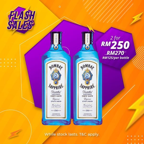 Flash sale - bombay sapphire distilled london dry gin [1000ml] x 2
