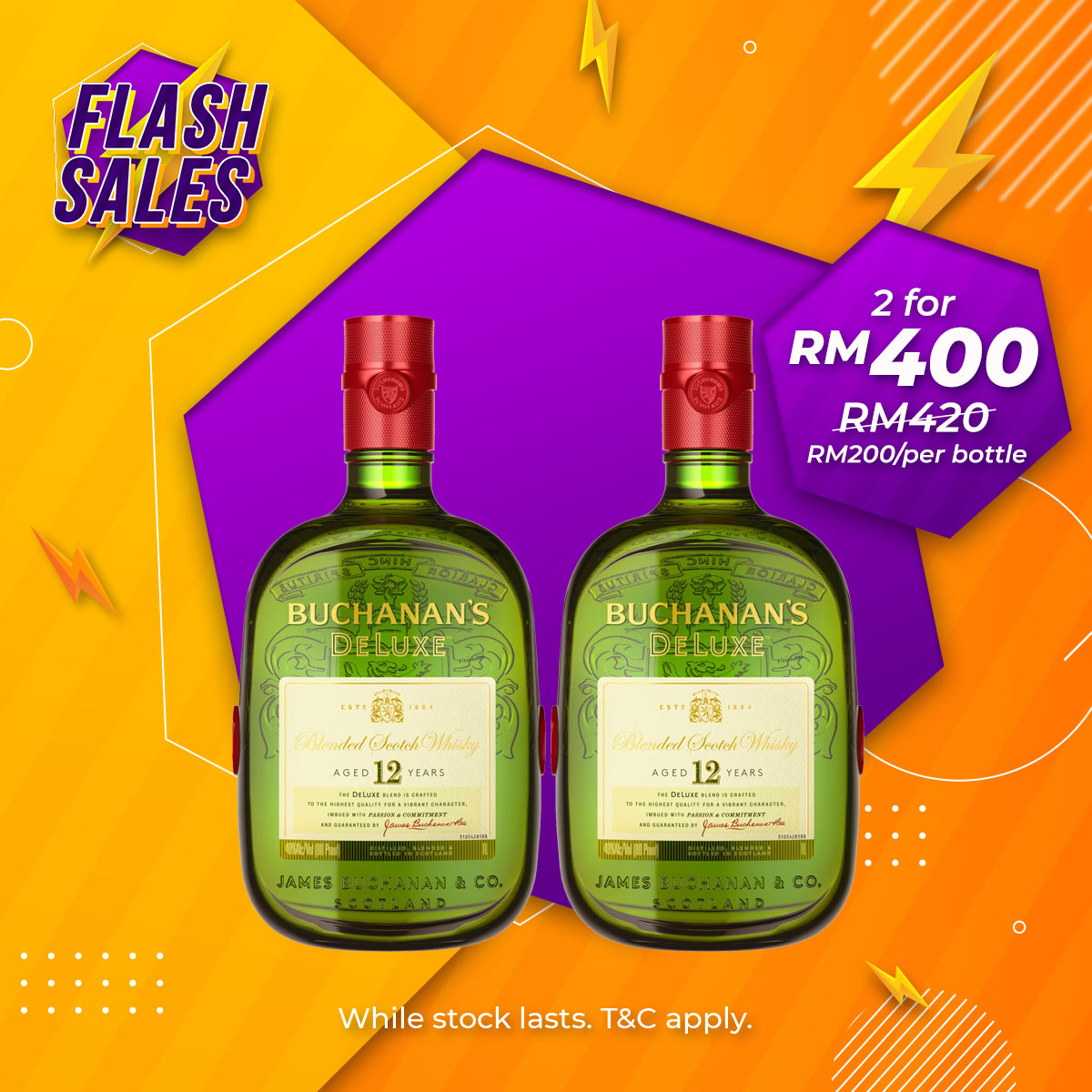 Flash Sale - Buchanan's 12 Years Deluxe Blended Scotch [1000ML] x 2