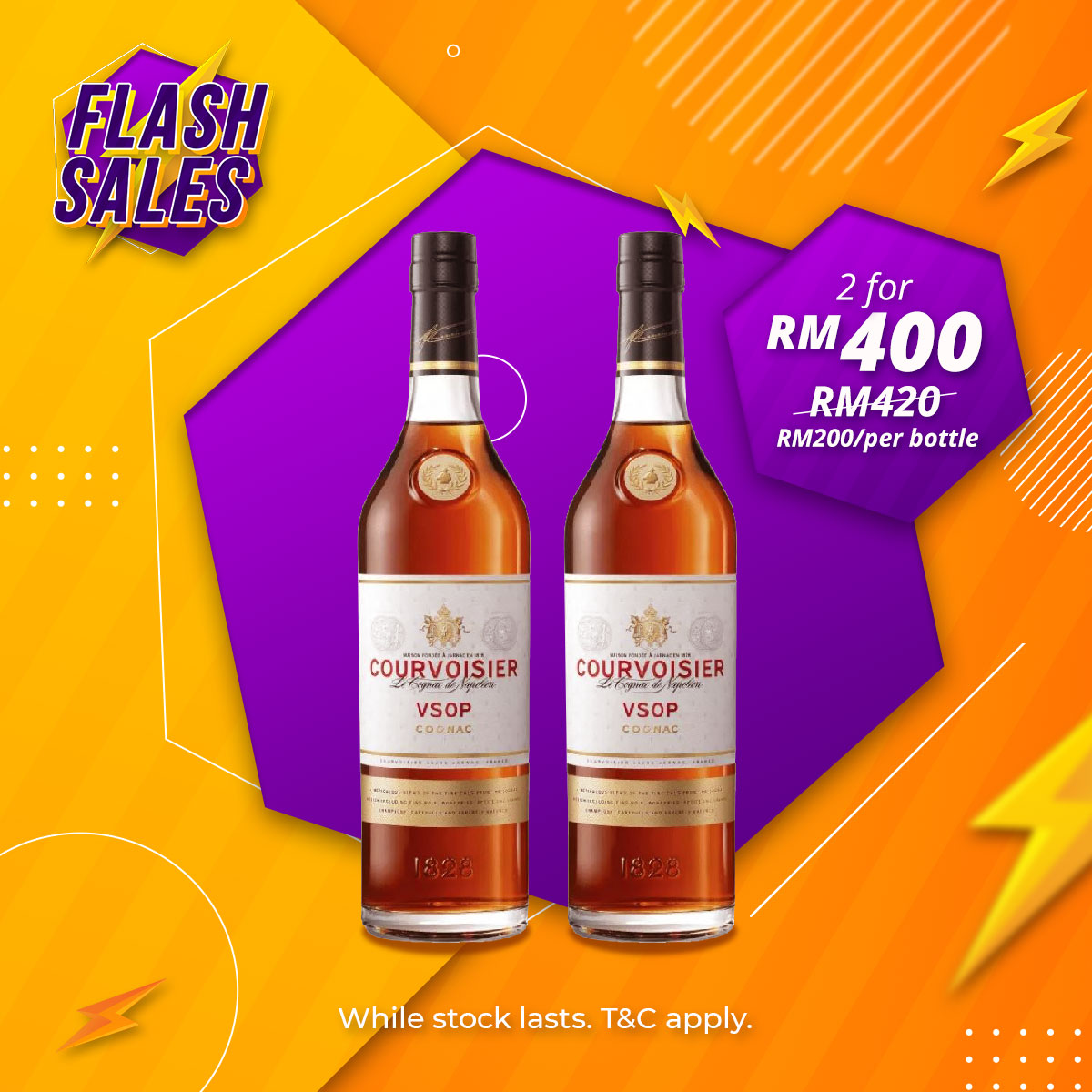 Flash Sale - Courvoisier V.S.O.P Cognac [700ML] x 2