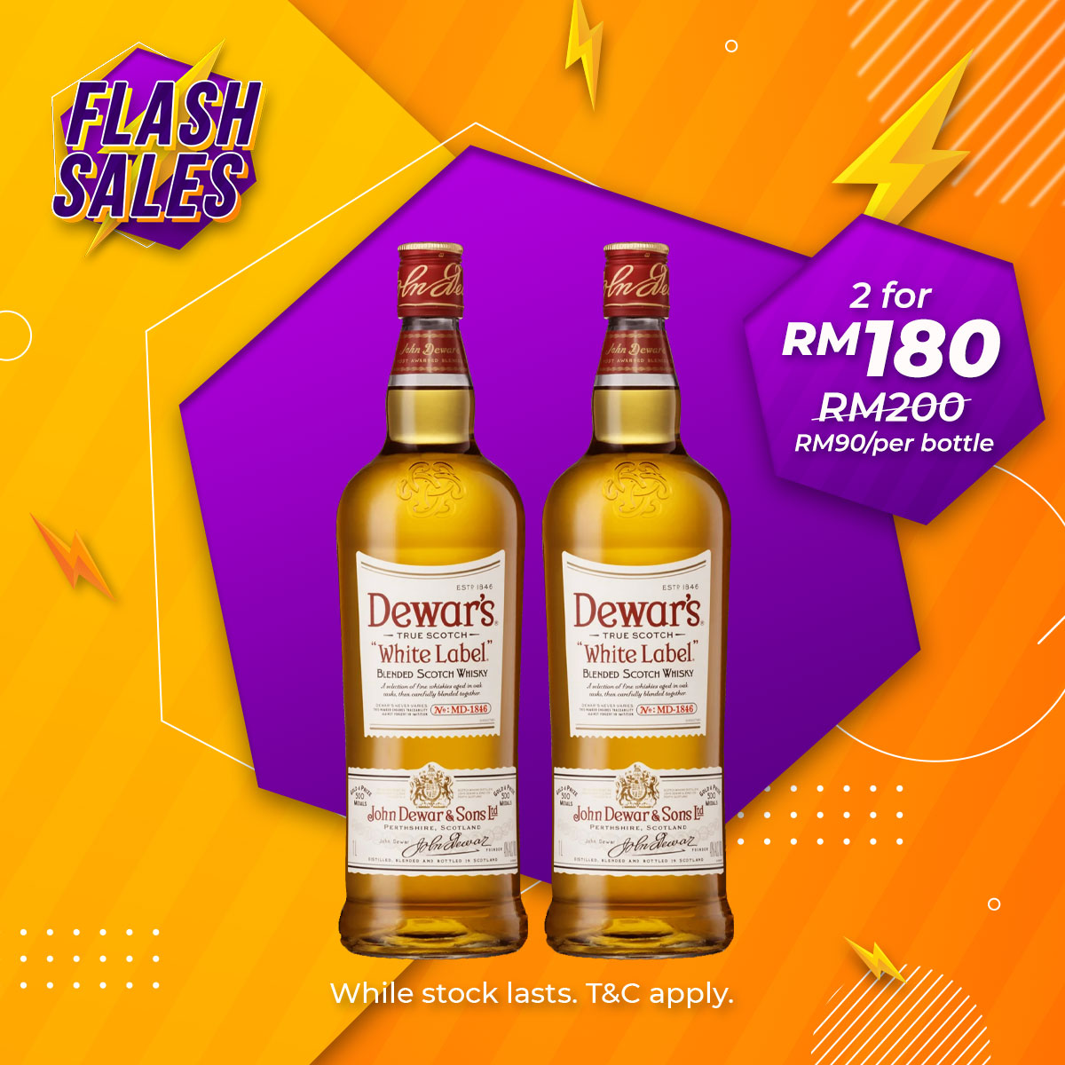 Flash Sale - Dewar's White Label Blended Scotch Whisky [750ML] x 2