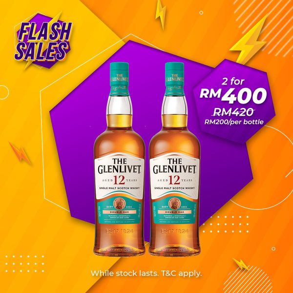 Flash sale - glenlivet 12 years double oak speyside single malt [750ml] x 2