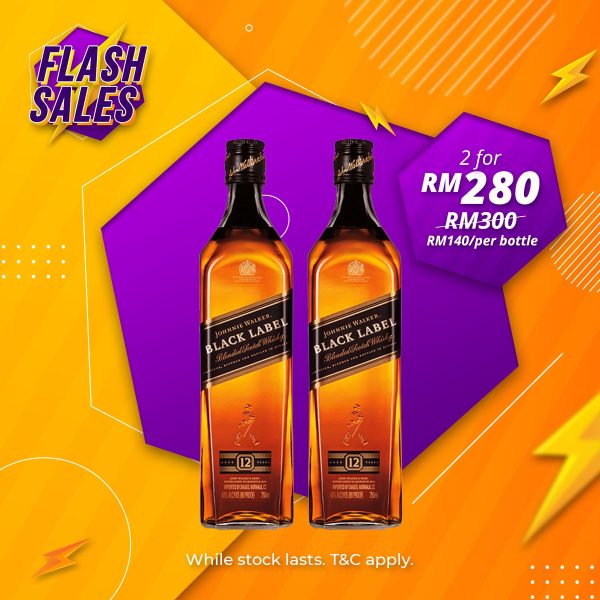 Flash sale - johnnie walker black label 12 years blended scotch [750ml] x 2