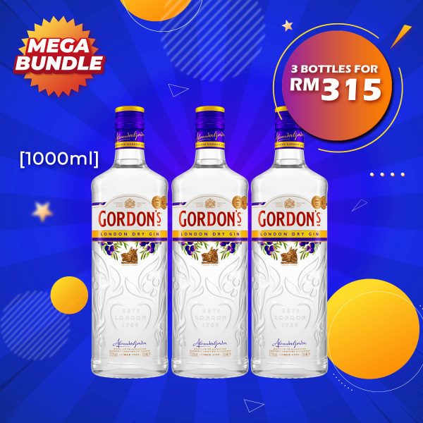 Mega big bundle - gordon's london dry gin [1000ml] x 3
