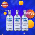 Mega Big Bundle - Absolut Blue Vodka [1000ML] x 3