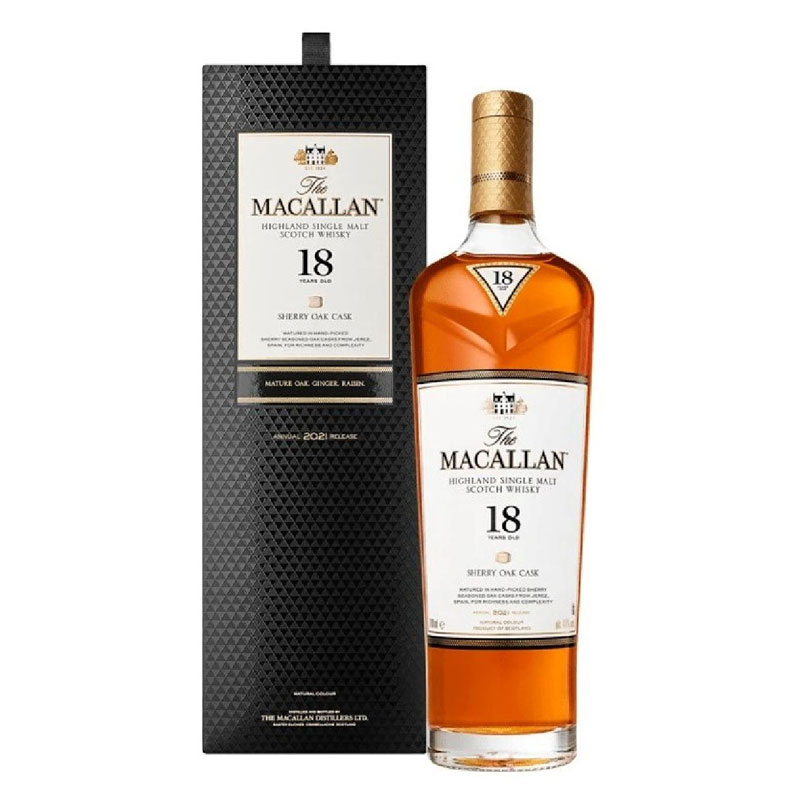 The Macallan 18 Years Sherry Oak Speyside Single Malt Whisky [700ML]