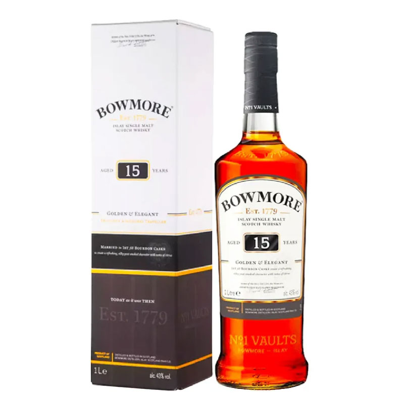 Bowmore 15 Years Golden & Elegant Islay Single Malt Scotch [1000ML]