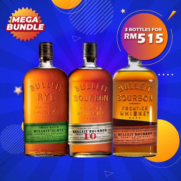Mega big bundle - bulleit bundles american whisky x 3