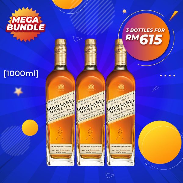 Mega big bundle - johnnie walker gold label reserve blended scotch [1000ml] x 3