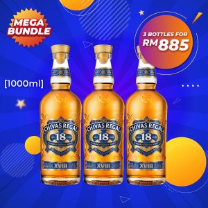 Mega big bundle - chivas regal 18 years old blended scotch [1000ml] x 3