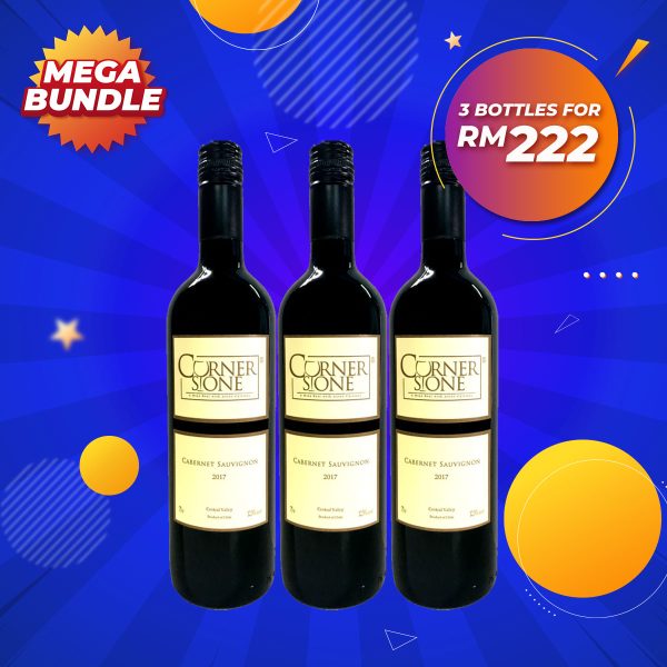 Mega big bundle - cornerstone cabernet sauvignon chile [750ml] x 3