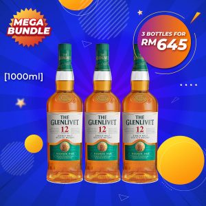 Mega Big Bundle - Glenlivet 12 Years Speyside Single Malt [1000ML] x 3