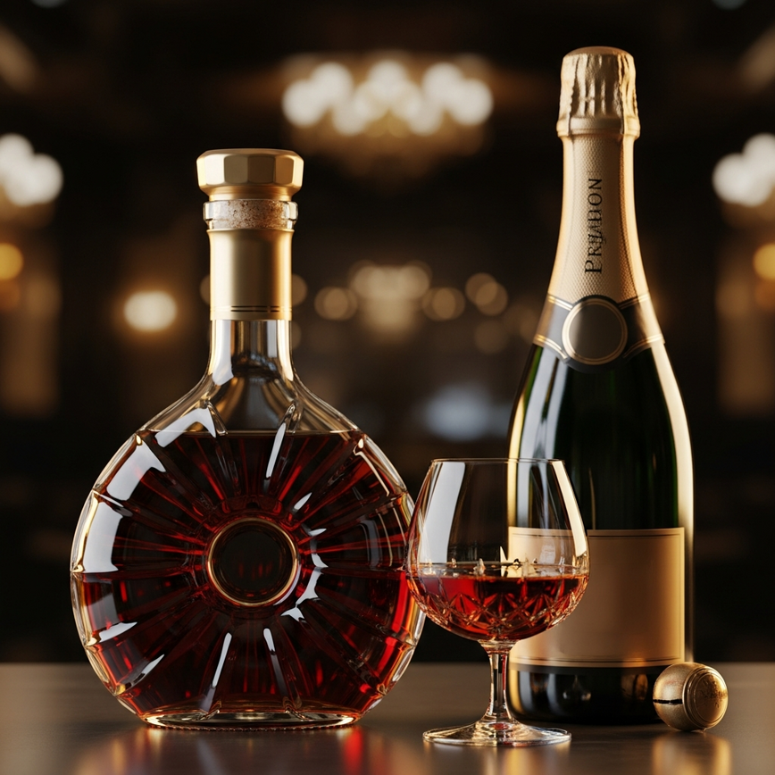 To showcase the elegance of cognac and the celebratory nature of champagne as distinct but equally prestigious corporate gift options.