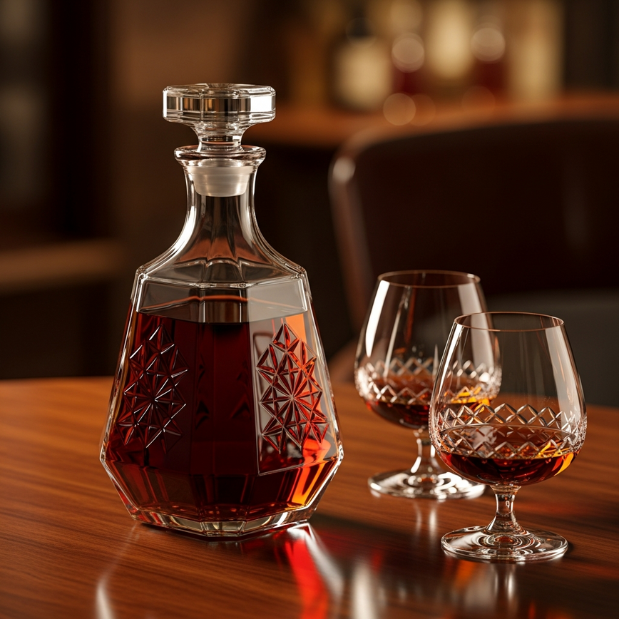 To illustrate the section on 'cognac and premium spirits for respected elders,' conveying a sense of tradition, respect, and timeless quality.