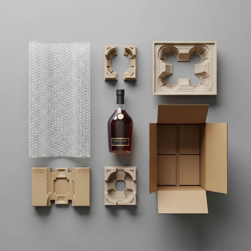 To visually demonstrate the 'triple-layer protection system' described in the article, showing the meticulous care taken to package each bottle.