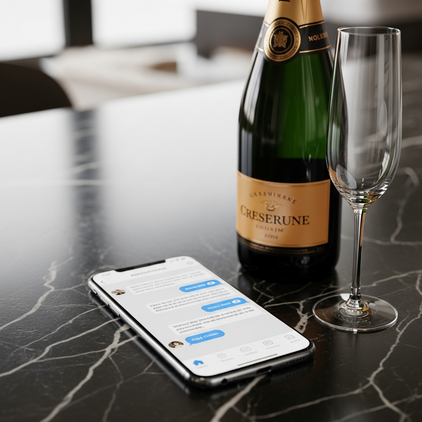 To illustrate the convenience and modern approach of the whatsapp ordering system, combining technology with premium spirits.
