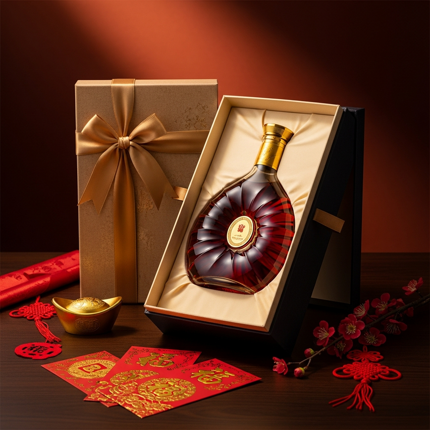 To illustrate the significance of premium spirits like cognac and whisky as prestigious gifts during festive seasons in malaysia, particularly chinese new year.