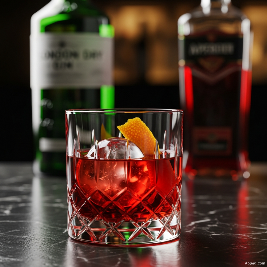 To visually represent a classic, spirit-forward cocktail like the negroni, emphasizing the need for a bold gin with a strong juniper backbone.