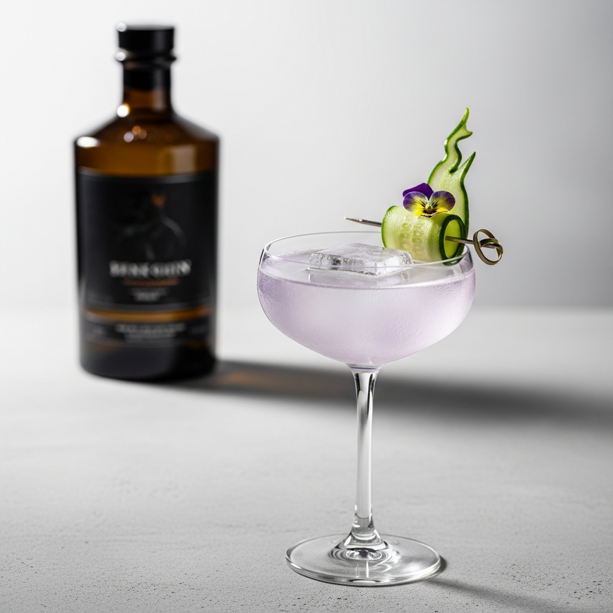 To illustrate the creativity and unique botanicals of contemporary or new world gins, appealing to modern cocktail enthusiasts.