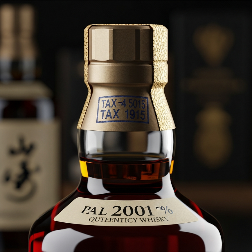 To visually illustrate how to identify authentic japanese whisky by focusing on the high-quality details of the bottle, seal, and label.