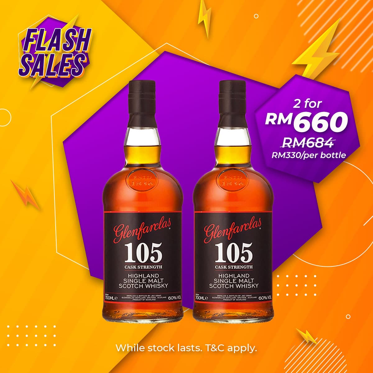Flash Sale - Glenfarclas 105 Speyside Single Malt [700ML] x 2