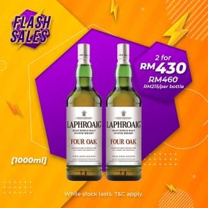Flash Sale - Laphroaig Four Oak Islay Single Malt Scotch Whisky [1000ML] x 2