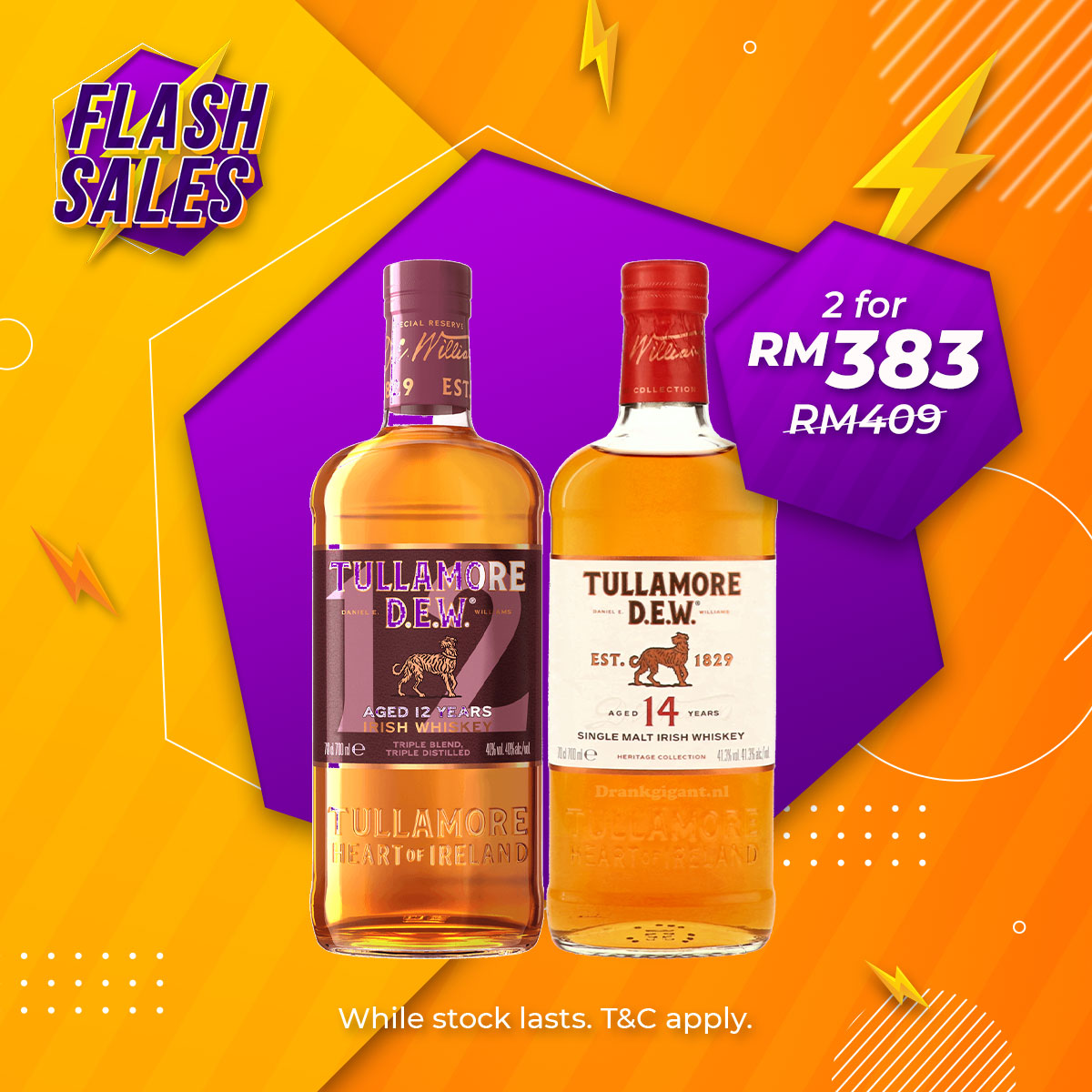 Flash Sale - Tullamore Dew 12 & 14 Years Irish Whisky [700ML]